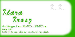 klara krosz business card